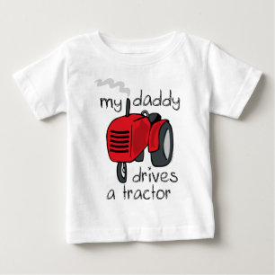 T-shirt Pour Bébé Le papa conduit un tracteur