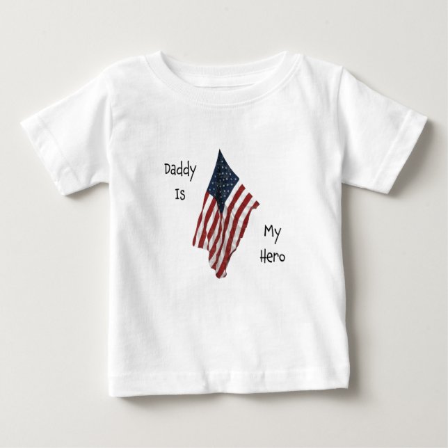 T-shirt Pour Bébé le papa est mon héros (Devant)