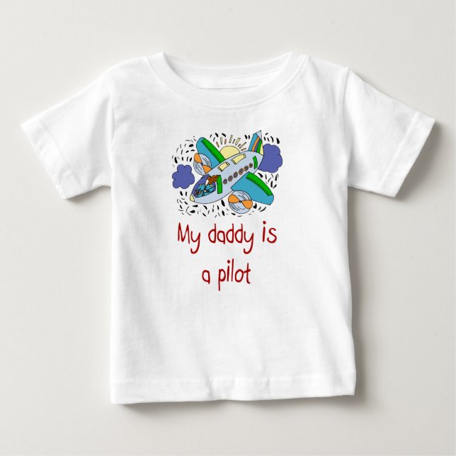 T-shirt Pour Bébé Le papa est une chemise pilote de bébé (Devant)