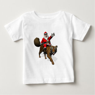 T-shirt Pour Bébé Le Père Noël Monte Un Tigre