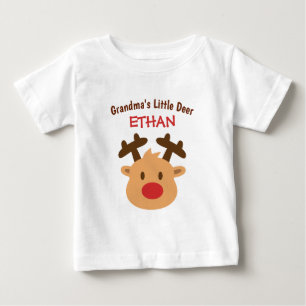 T-shirt Pour Bébé Le petit cerf de grand-mère, joli renne au nez rou