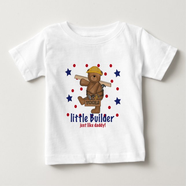 T-shirt Pour Bébé Le petit constructeur aiment le papa (Devant)