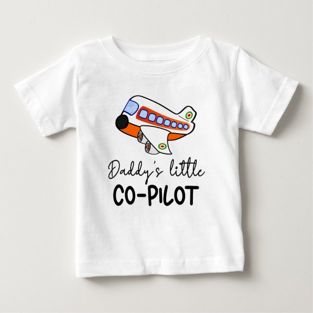T-shirt Pour Bébé Le petit copilote de papa | Mélange pilote future (Devant)