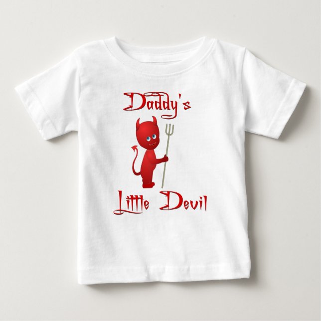 T-shirt Pour Bébé Le petit diable du papa - avec des ailes (Devant)