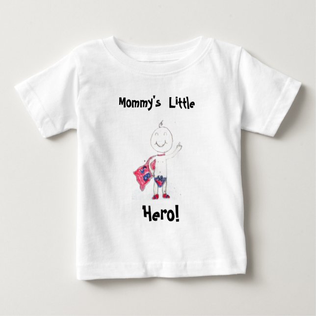 T-shirt Pour Bébé Le petit héros de la maman ! (Devant)