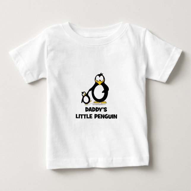 T-shirt Pour Bébé Le petit pingouin du papa (Devant)