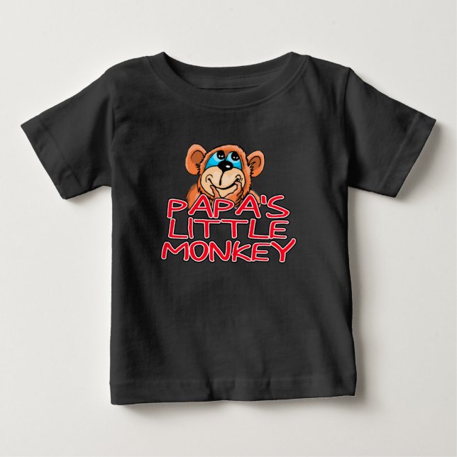 T-shirt Pour Bébé Le petit singe de Papa (Devant)