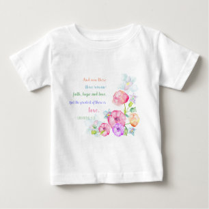 T-shirt Pour Bébé le plus grand d'entre eux est love flowers aquarel