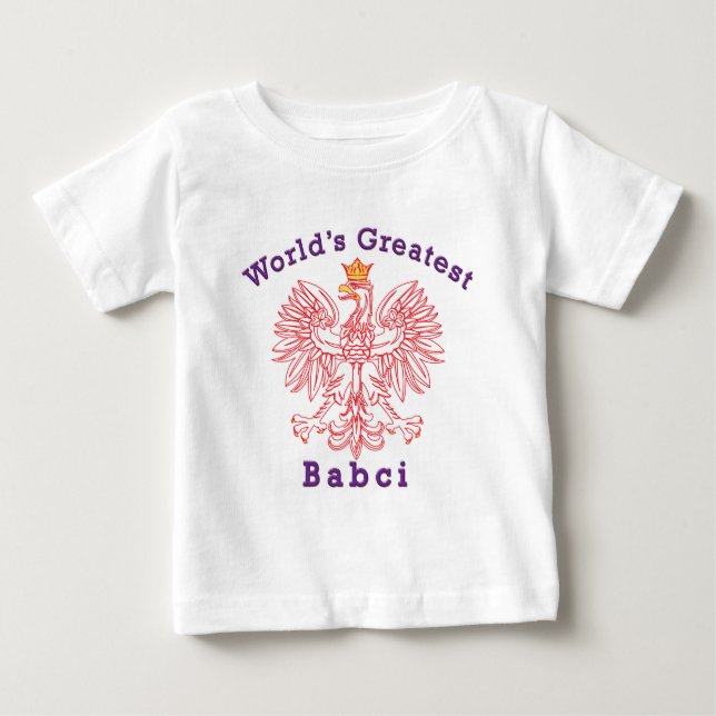 T-shirt Pour Bébé Le plus grand rouge Eagle de Babci du monde (Devant)