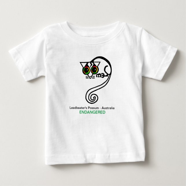 T-shirt Pour Bébé Le POSSUME de Leadbeater - Australie - Faune - Nat (Devant)