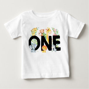 T-shirt Pour Bébé Le premier anniversaire du garçon Wild One Jungle