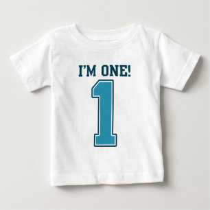 T-shirt Pour Bébé Le premier garçon d'anniversaire, j'ai un ans, le