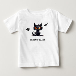 T-shirt Pour Bébé Le premier Halloween du bébé. Les yeux jaunes de c