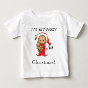 T-shirt Pour Bébé Le premier Noël du bébé c'est mon premier Noël