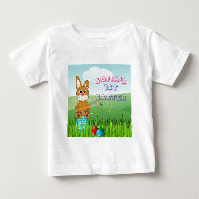 T-shirt Pour Bébé Le premier Pâques de bébé - T-Shirt de peinture d' (Devant)