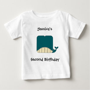 T-shirt Pour Bébé Le prénom et l'événement du bébé avec la baleine