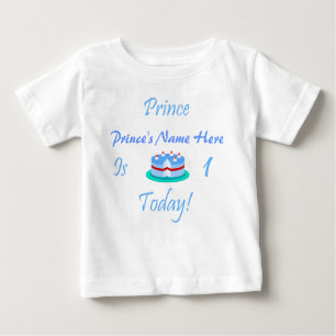 T-shirt Pour Bébé Le prince (votre nom) a 1 ans aujourd'hui