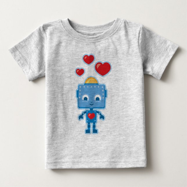 T-shirt Pour Bébé Le rétro robot mignon personnalisé badine la pièce (Devant)