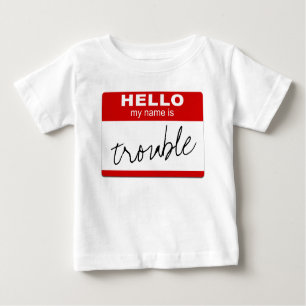 T-shirt Pour Bébé Le rouge "bonjour mon nom est insigne de _"-