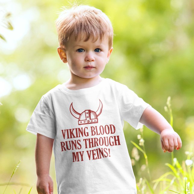 T-shirt Pour Bébé Le Sang Vive Traverse Mes Veines (viking blood runs through my veins baby shirt)