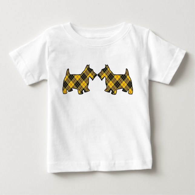 T-shirt Pour Bébé Le Scottie de MacLeod de clan poursuit le tartan (Devant)