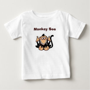 T-shirt Pour Bébé Le singe voient