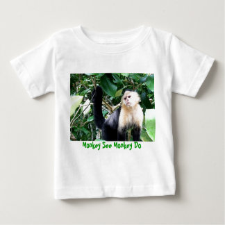 T-shirt Pour Bébé Le singe voient le singe faire