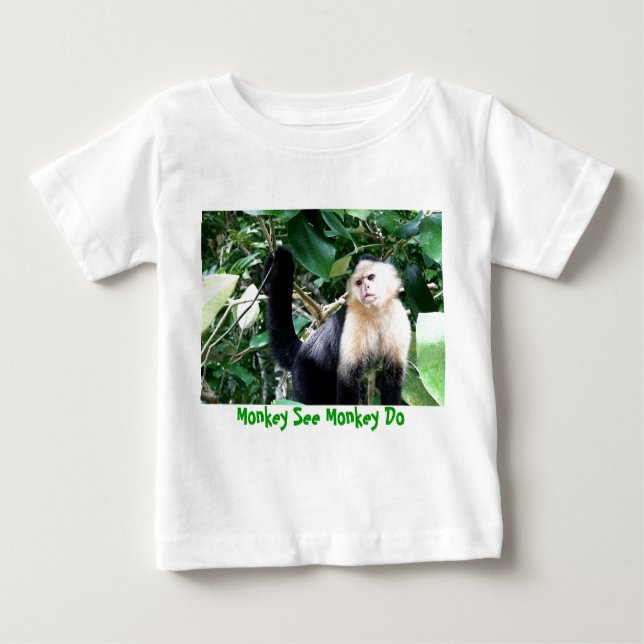 T-shirt Pour Bébé Le singe voient le singe faire (Devant)