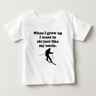 T-shirt Pour Bébé Le ski aiment mon oncle