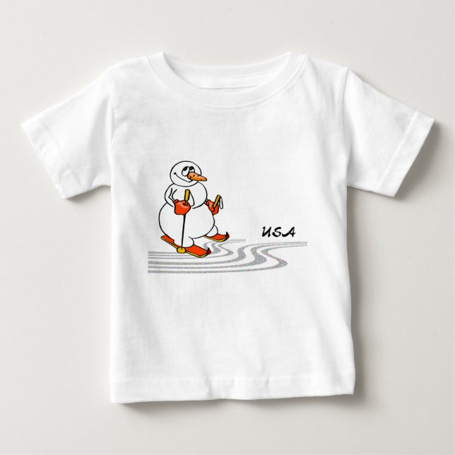 T-shirt Pour Bébé Le skieur de neige - (Devant)