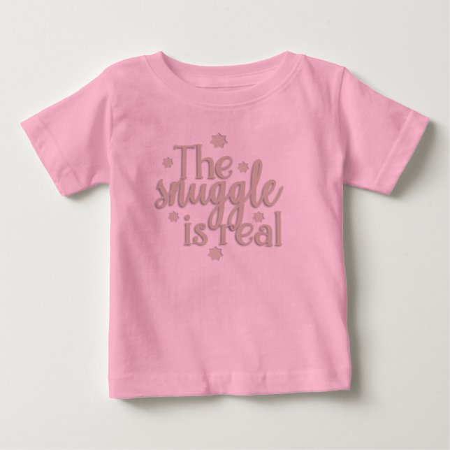 T-shirt Pour Bébé Le Snuggle est Véritable costume (Devant)