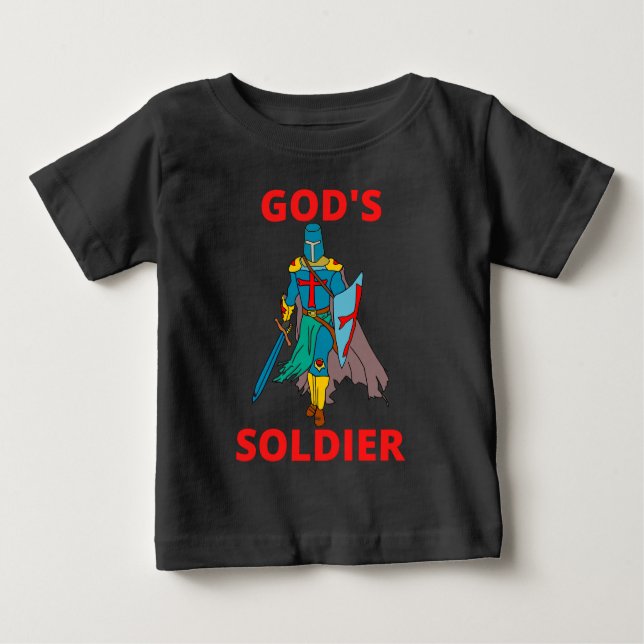 T-shirt Pour Bébé Le soldat de Dieu en armes (Devant)
