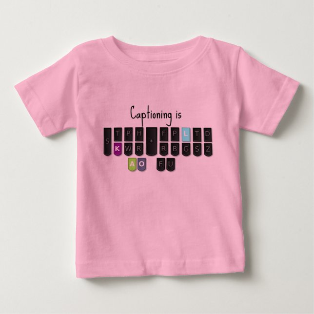 T-shirt Pour Bébé Le sous-titrage est une chemise à clavier Steno Co (Devant)