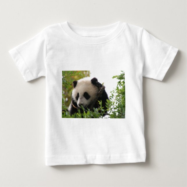T-shirt Pour Bébé Le Su Lin, petit animal d'ours panda géant au zoo (Devant)