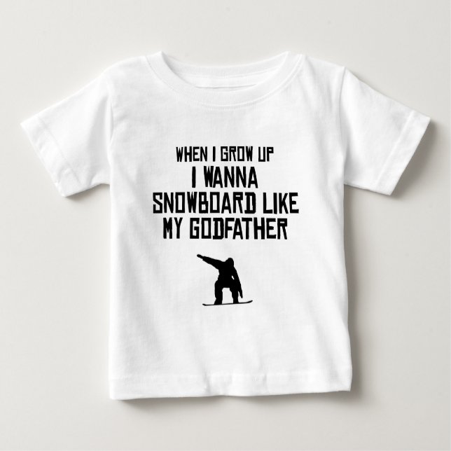 T-shirt Pour Bébé Le surf des neiges aiment mon parrain (Devant)