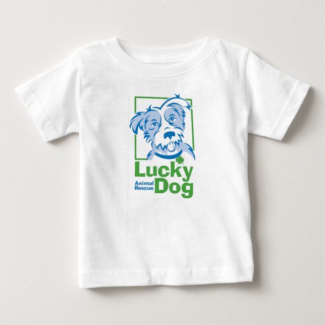 T-shirt Pour Bébé Le T-shirt du bébé chanceux de chien (Devant)