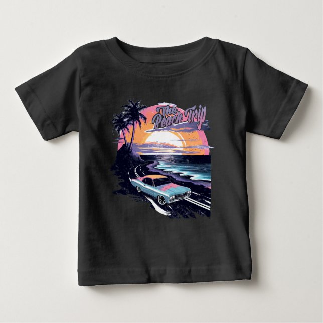 T-shirt Pour Bébé Le Voyage Plage (Devant)