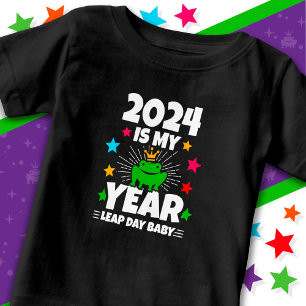 T-shirt Pour Bébé Leap Day Leapling 2024 Est Mon Année Février 29 An