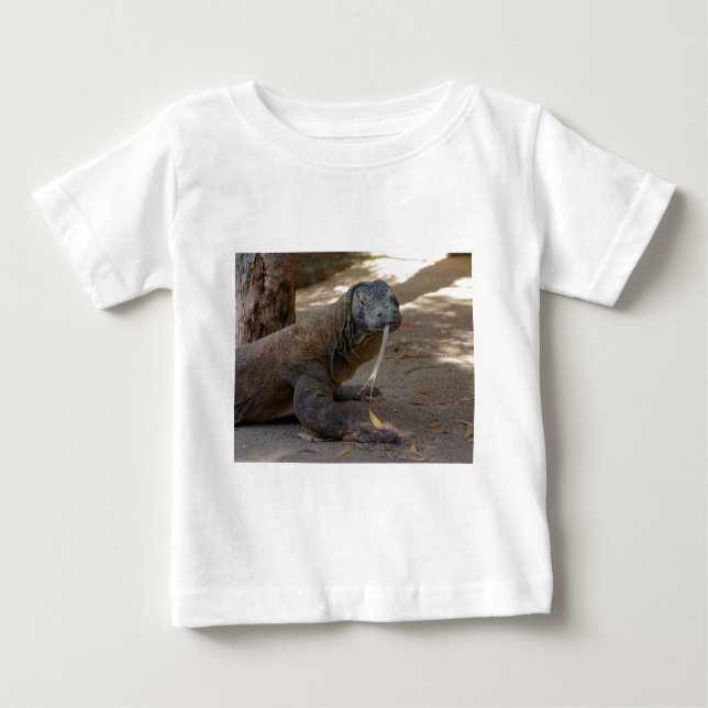 T-shirt Pour Bébé Lèchement de dragon de Komodo (Devant)