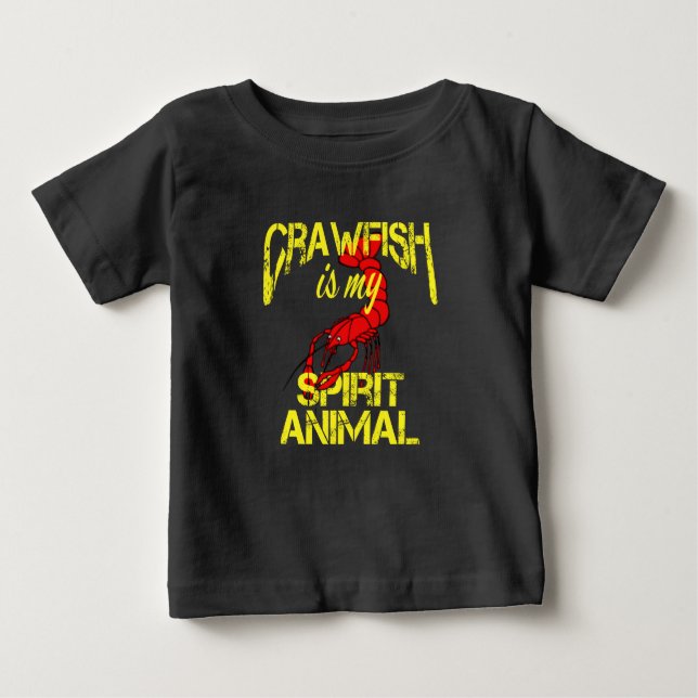 T-shirt Pour Bébé L'écrevisse drôle est mon esprit Louisiane animale (Devant)