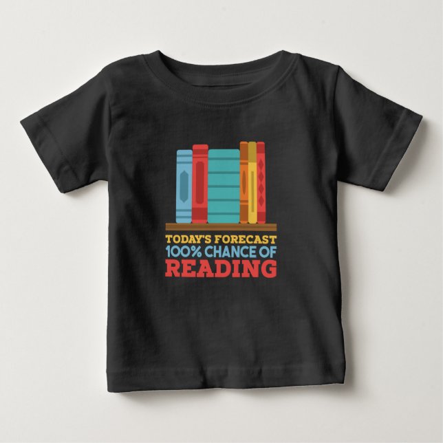 T-shirt Pour Bébé Lecture - 100% Chance de lecture livre drôle (Devant)