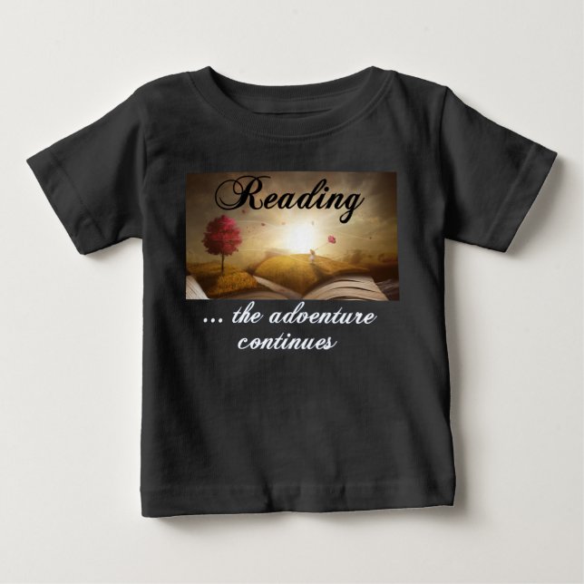 T-shirt Pour Bébé Lecture, l'aventure continue (Devant)