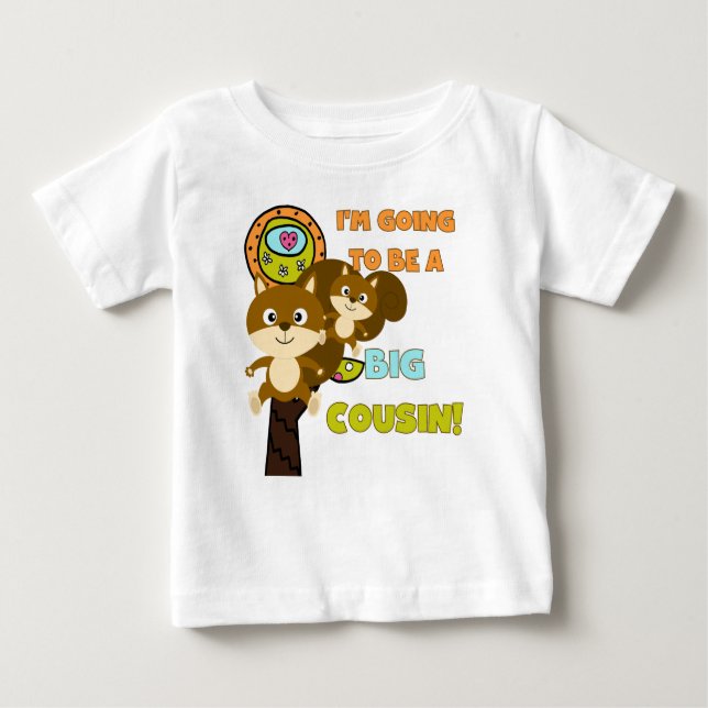 T-shirt Pour Bébé L'écureuil futur Big Cousin (Devant)