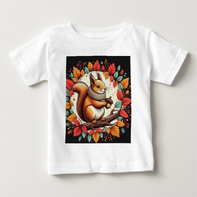T-shirt Pour Bébé L'écureuil souriant (Devant)
