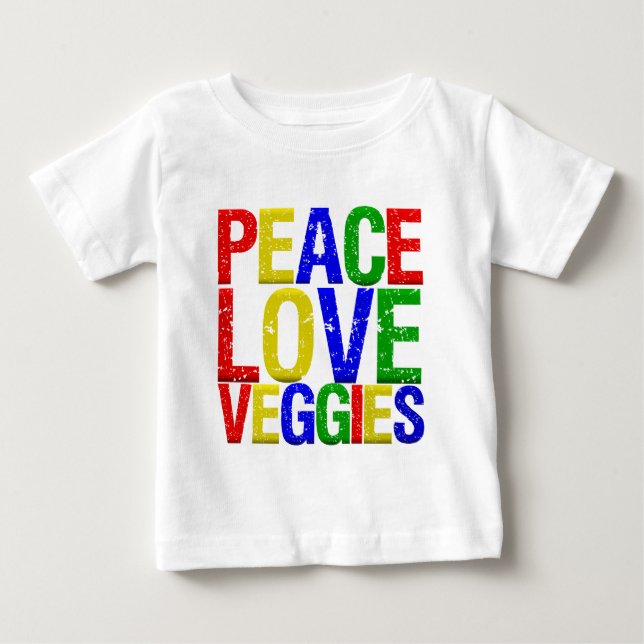 T-shirt Pour Bébé Légume d'amour de paix (Devant)