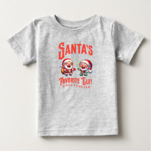 T-shirt Pour Bébé L'elfe préféré du Père Noël depuis toujours