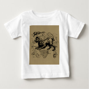 T-shirt Pour Bébé Leo Constellation Map Hevelius 1690 sur Taupe
