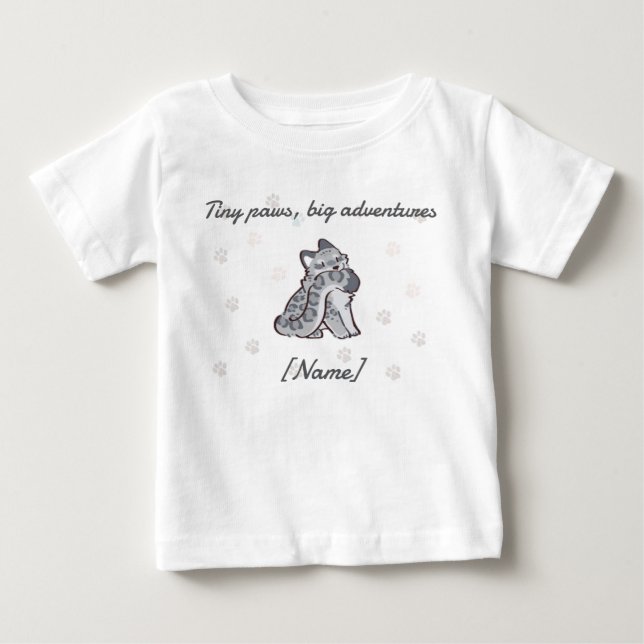 T-shirt Pour Bébé Leopard Baby Tee – Custom Name (Devant)