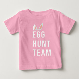 T-shirt Pour Bébé L'équipe de chasse aux oeufs Pâques, Il est ressus