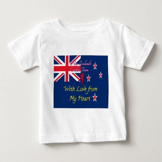 T-shirt Pour Bébé L'équipe de cricket néo-zélandaise : L'amour de mo (Devant)